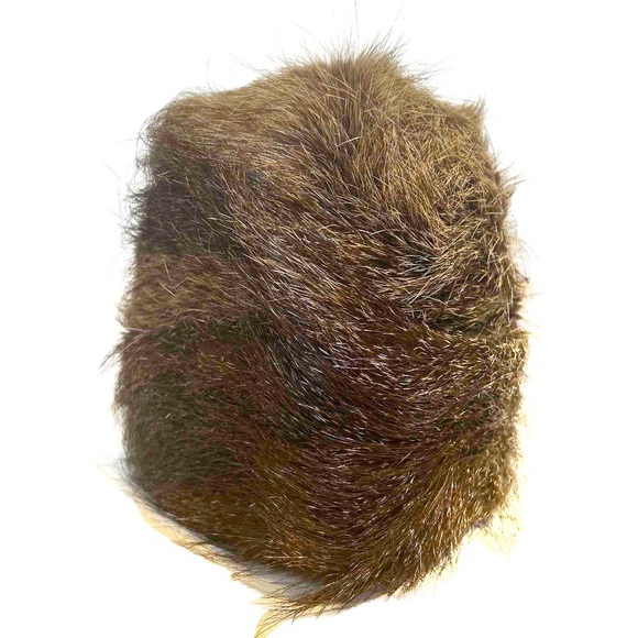 Vintage Russian Fur Hat Mink Fox Brown Beige Fleece Lined Warm Winter Ukrainian - Picture 4 of 12